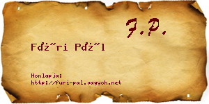 Füri Pál névjegykártya